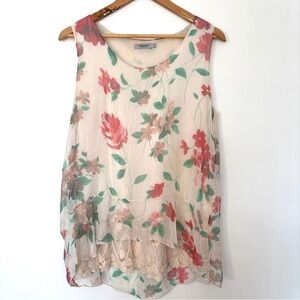 Tendenze Silk Floral Sleeveless Top